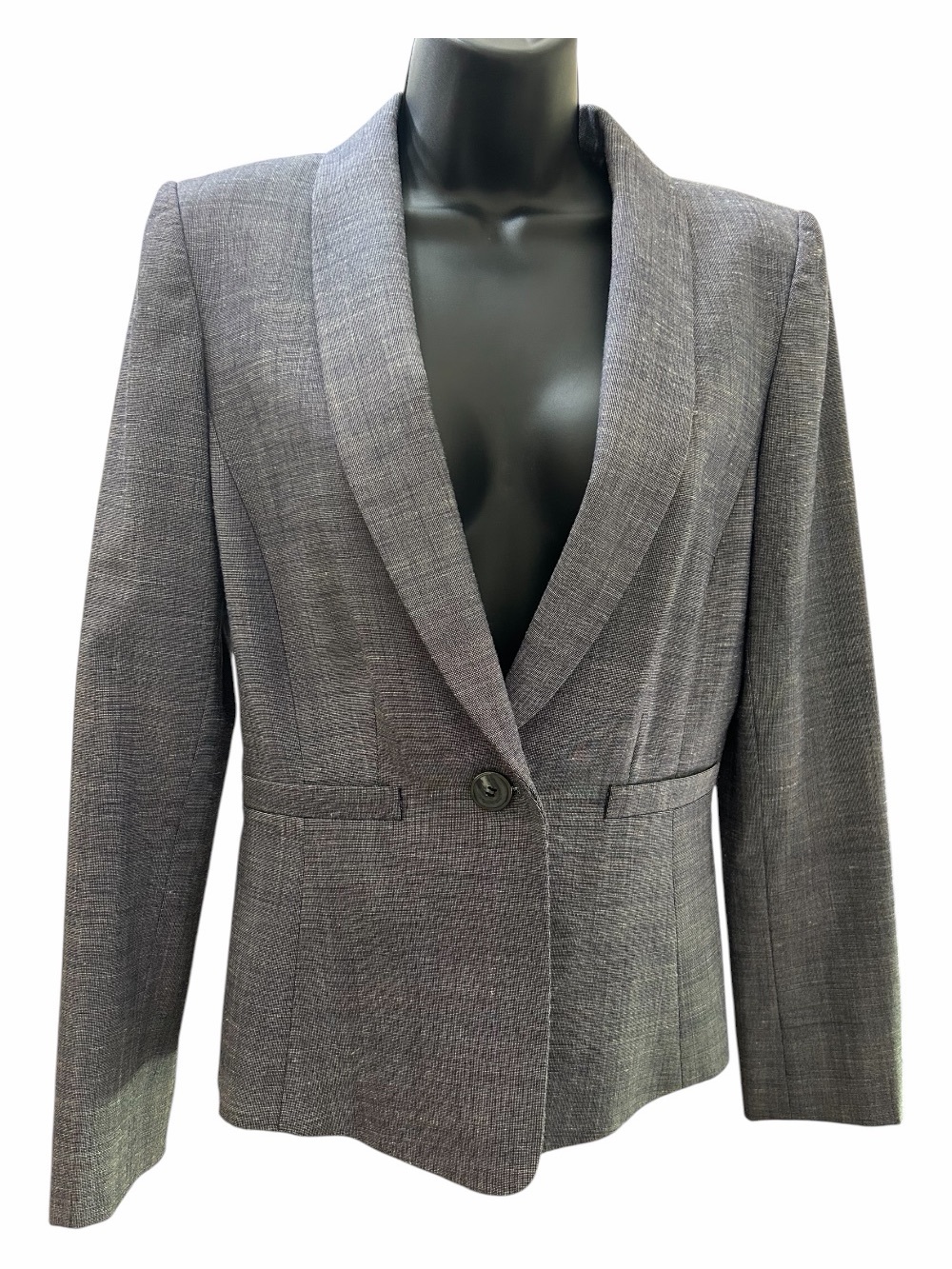 Classic Women's Grey Single-Button Blazer